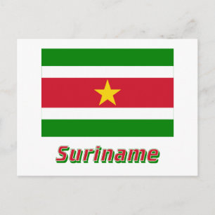 Surinaamvlag met naam briefkaart