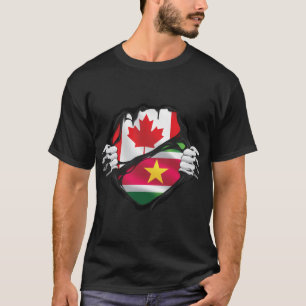 Suriname Canadian Hands Ripped Roots Flag T-shirt