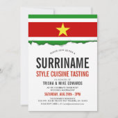 Suriname Cuisine | Flag White Invite Kaart (Voorkant)