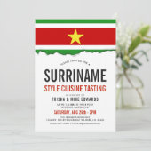 Suriname Cuisine | Flag White Invite Kaart (Staand voorkant)