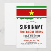 Suriname Cuisine | Flag White Invite Kaart (Voorkant / Achterkant)