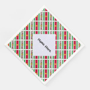 Suriname en de Surinaamse vlag getegeld met uw naa Servet