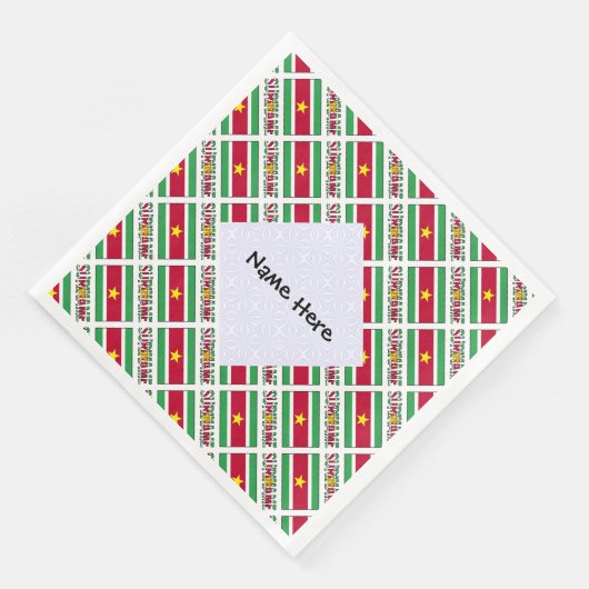 Suriname en Surinaamse vlag met Jouw naam Servet (Hoek)