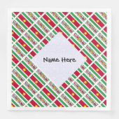 Suriname en Surinaamse vlag met Jouw naam Servet (Voorkant)