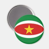 Suriname Fisheye Vlag Magneet (Voorkant / Achterkant)