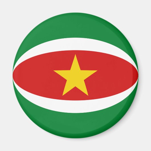 Suriname Fisheye Vlag Magneet (Voorkant)
