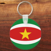 Suriname Fisheye Vlag Sleutelhanger (Voorkant)