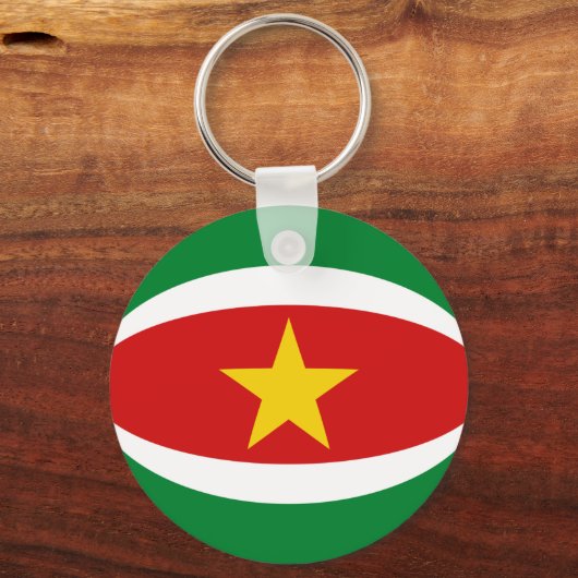 Suriname Fisheye Vlag Sleutelhanger (Voorkant)