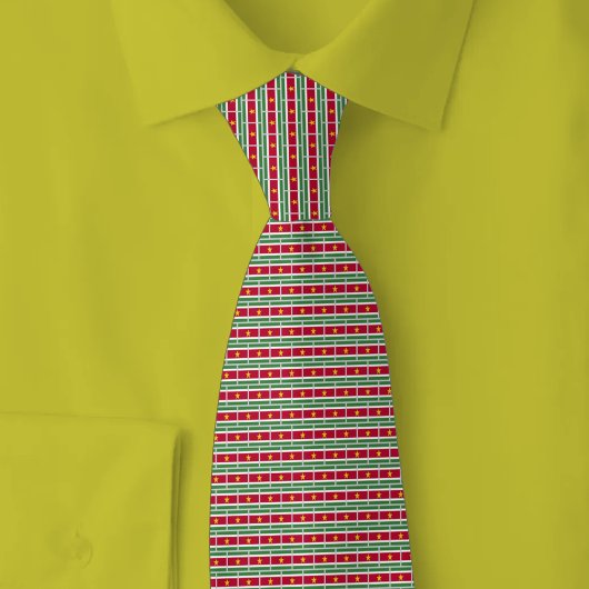 Suriname Flag Brick Pattern Stropdas