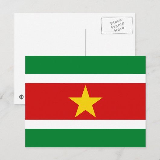 Suriname Flag Briefkaart (Voorkant / Achterkant)