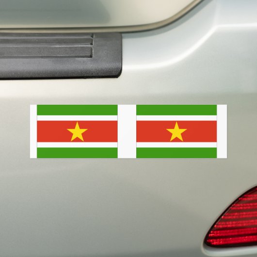 Suriname Flag Bumpersticker (Op auto)