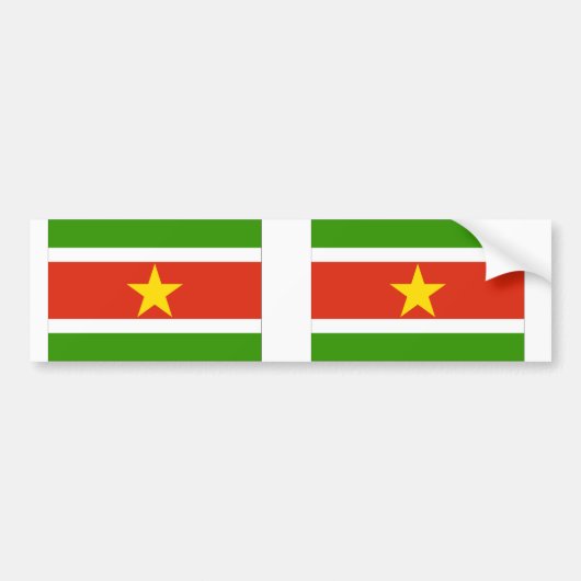 Suriname Flag Bumpersticker (Voorkant)