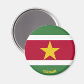 Suriname Flag Charming Patriotic Magnet (Voorkant / Achterkant)