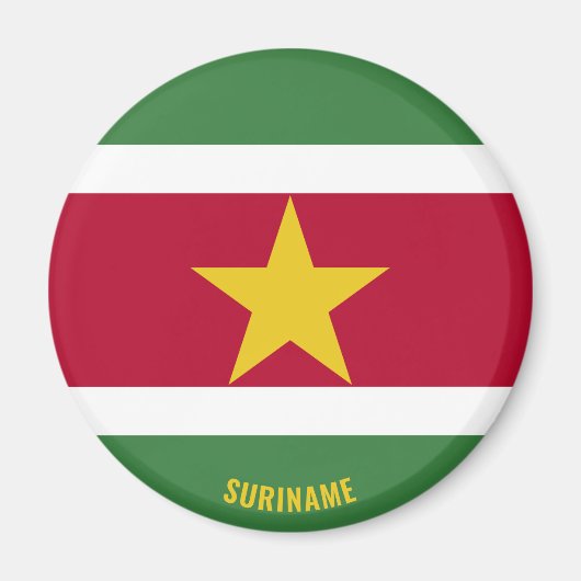 Suriname Flag Charming Patriotic Magnet (Voorkant)