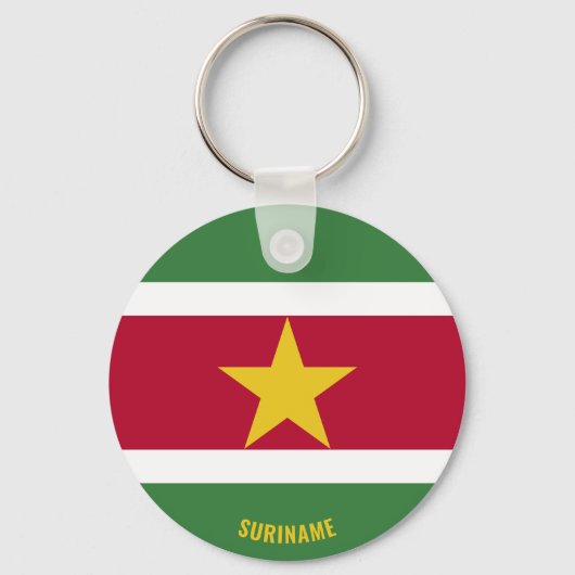 Suriname Flag Charming Patriottic Sleutelhanger (Voorkant)