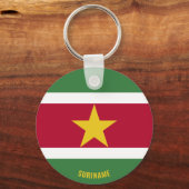Suriname Flag Charming Patriottic Sleutelhanger (Voorkant)