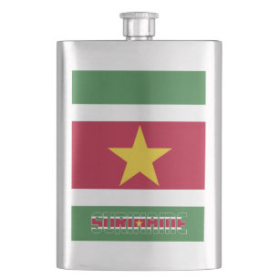 Suriname Flag Elegant Patriotic Flacon