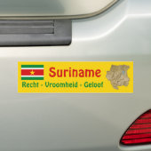 Suriname Flag en Map Bumpersticker (Op auto)