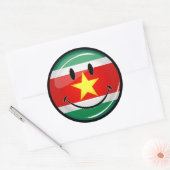 Suriname Flag | Glimlende kant Ronde Sticker (Envelop)