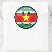Suriname Flag | Glimlende kant Ronde Sticker (Tas)