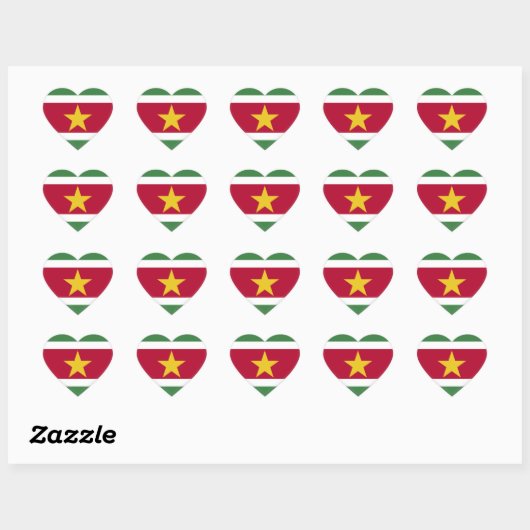 Suriname Flag Hart Sticker (Vel)