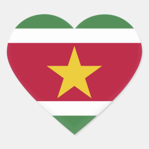 Suriname Flag Hart Sticker