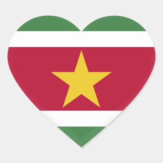 Suriname Flag Hart Sticker (Voorkant)