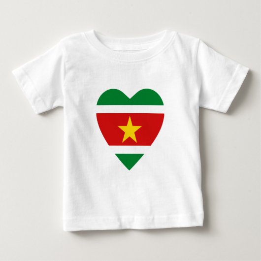 Suriname Flag Hart T-shirt (Voorkant)