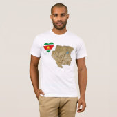 Suriname Flag Heart en Map T-Shirt (Voorkant volledig)