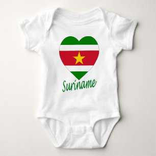 Suriname Flag Heart Romper