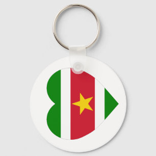 Suriname Flag Heart Sleutelhanger