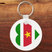 Suriname Flag Heart Sleutelhanger (Voorkant)