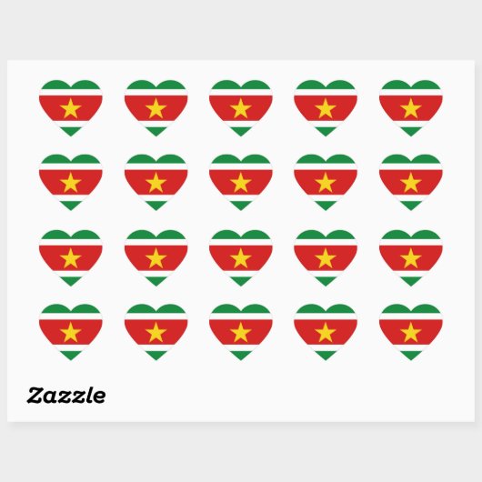 Suriname Flag Heart Sticker (Vel)