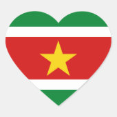 Suriname Flag Heart Sticker (Voorkant)