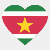 Suriname Flag Heart Sticker (Voorkant)