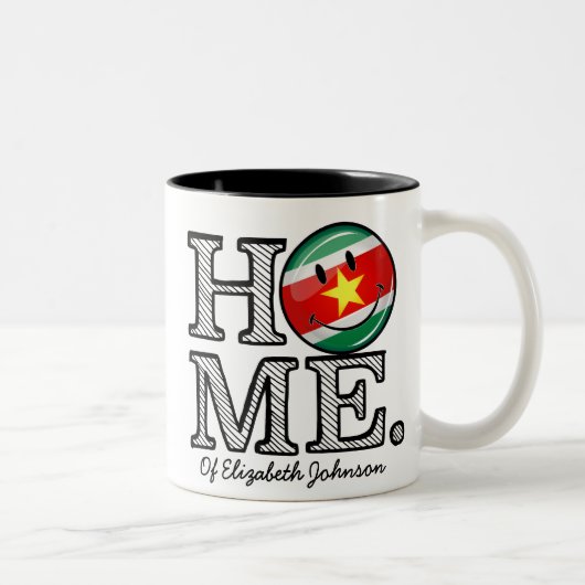 Suriname Flag HouseWarmer Tweekleurige Koffiemok (Rechts)