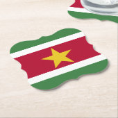 Suriname Flag Kartonnen Onderzetters (Gekanteld)