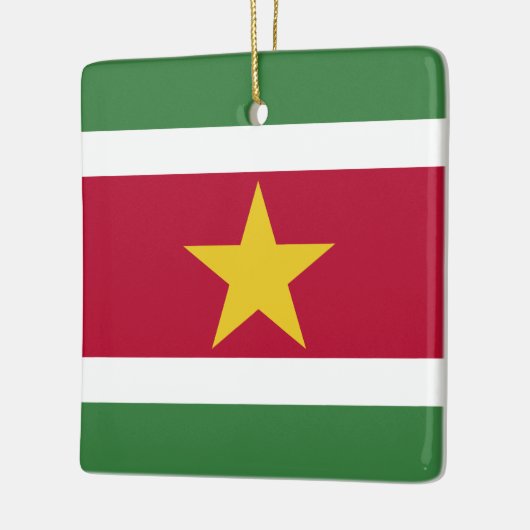 Suriname Flag Keramisch Ornament (Links)