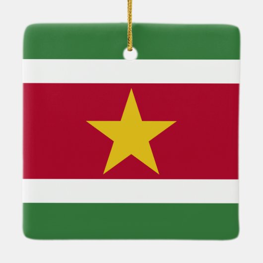 Suriname Flag Keramisch Ornament (Achterkant)