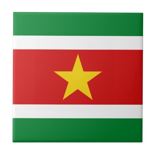 Suriname Flag keramische tegel Tegeltje (Voorkant)