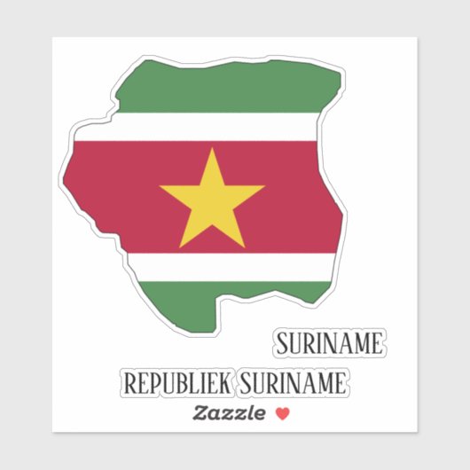 Suriname Flag Map Sticker (Vel)