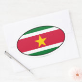 Suriname Flag Oval Sticker (Envelop)