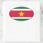 Suriname Flag Oval Sticker (Tas)