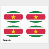 Suriname Flag Oval Sticker (Vel)