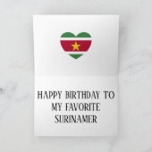 Suriname Flag Patriotic Birthday Kaart (Binnen)