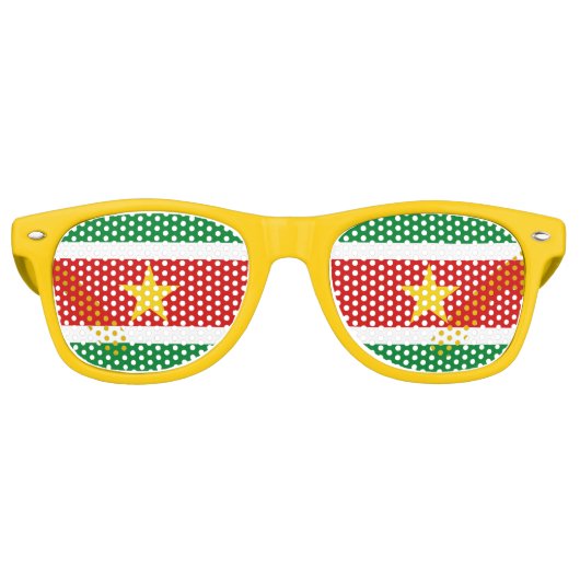 Suriname Flag Retro Zonnebril (Voorkant)