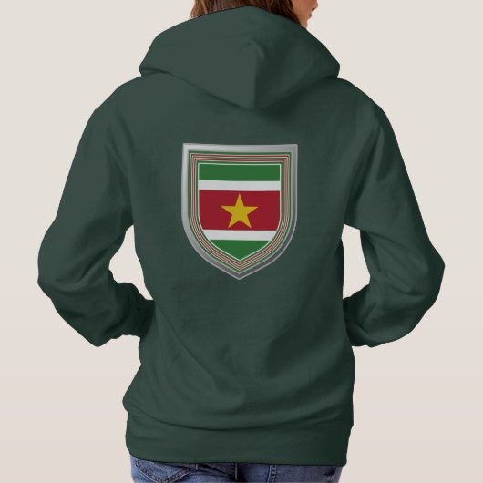 Suriname Flag Shield Hoodie (Achterkant)