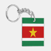 Suriname Flag Sleutelhanger (Voorkant Links)