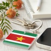 Suriname Flag Sleutelhanger (Voorkant Rechts)