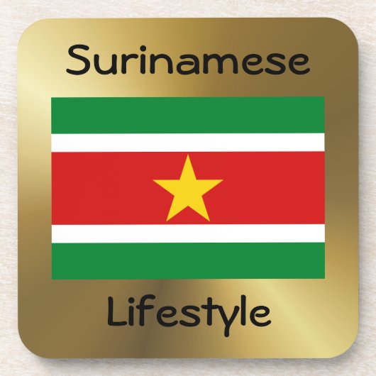 Suriname Flag+Text Onderzetter (Voorkant)